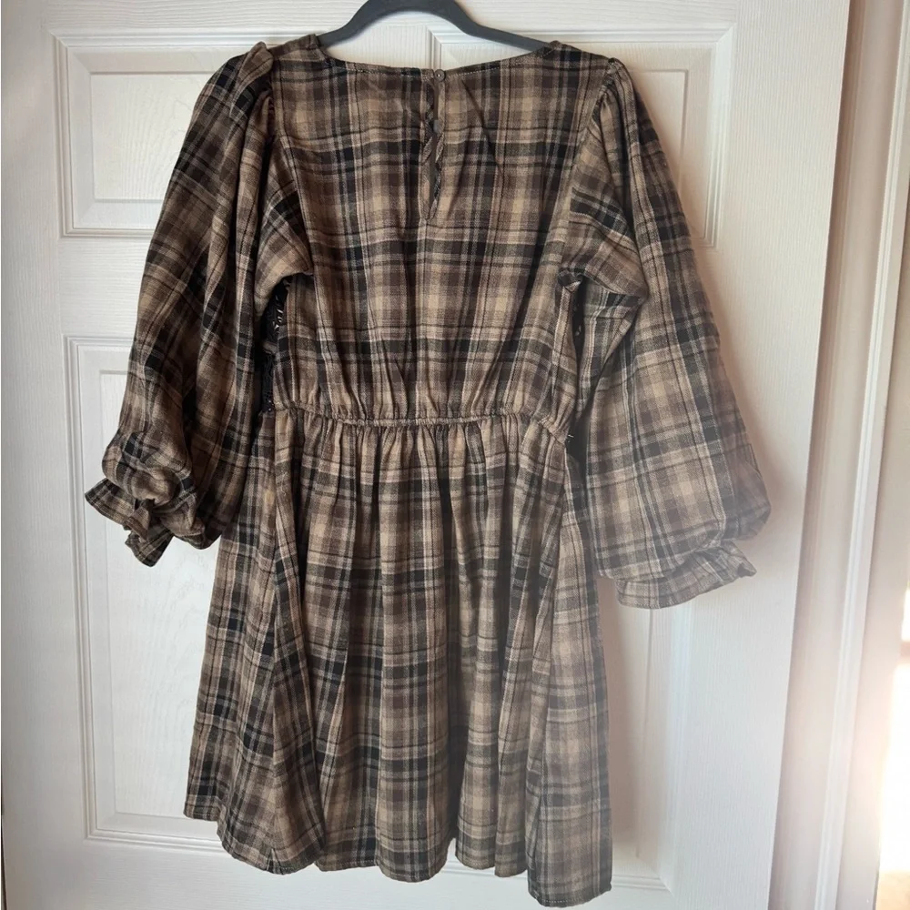 Vici Ajah Plaid Lace Bust Mini Dress - Picture 5 of 5